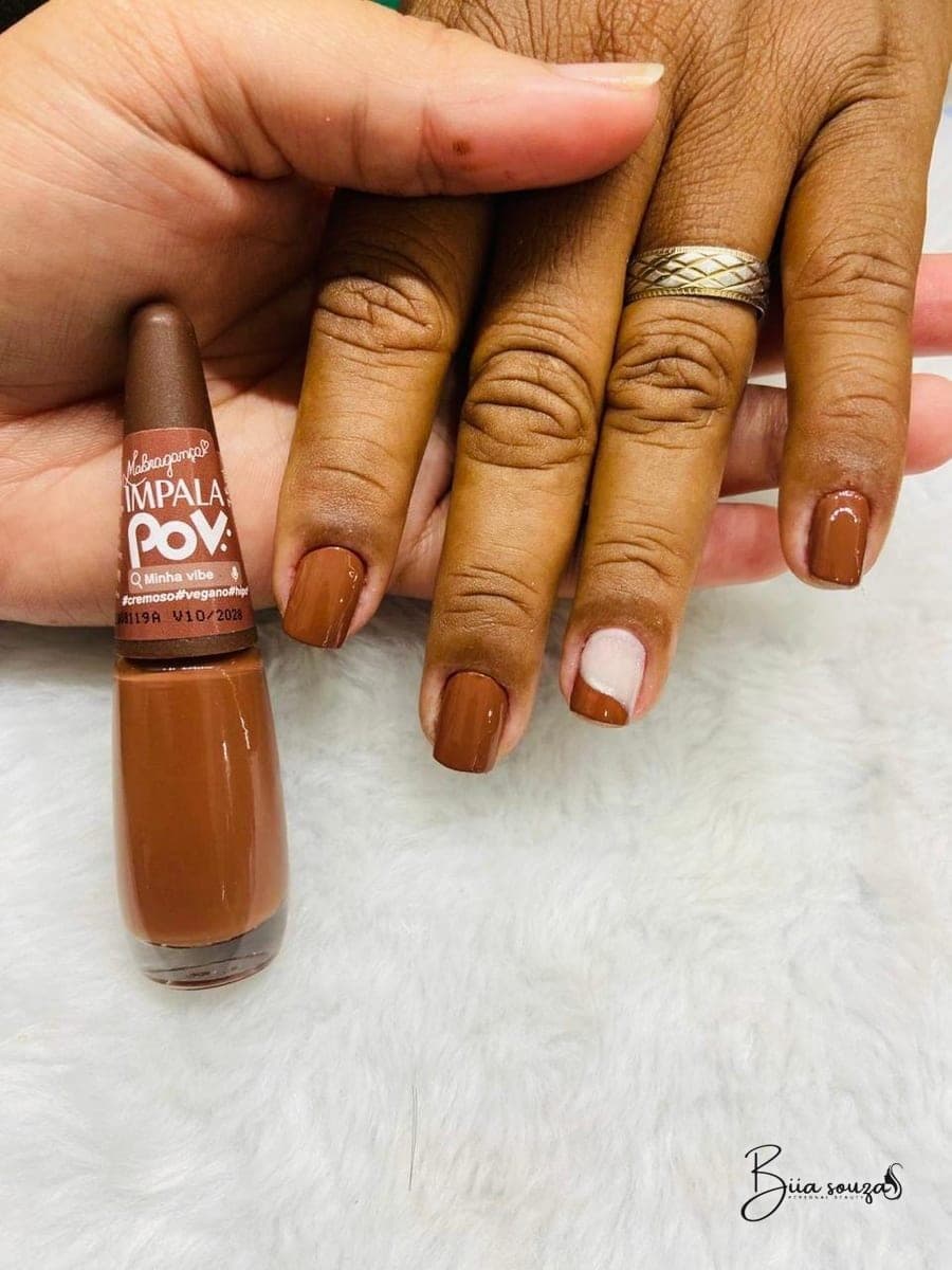 Nude marrom · esmalte vegano